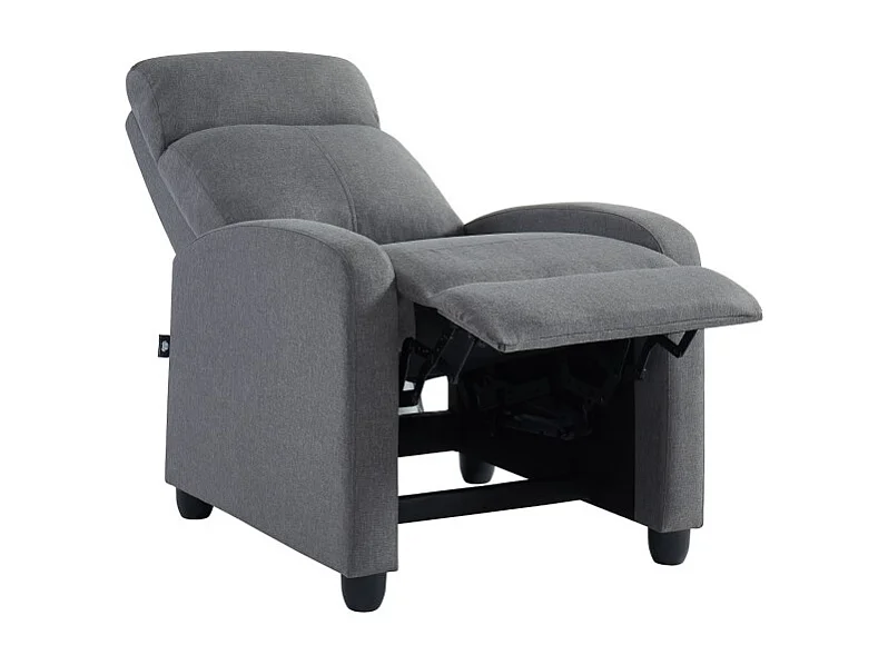 Fauteuil inclinable ALVA en tissu gris fonction push back