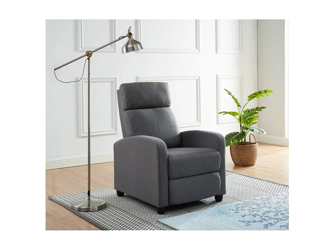 Fauteuil inclinable ALVA en tissu gris fonction push back