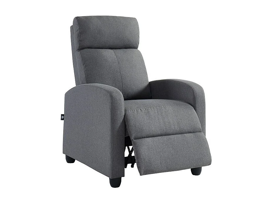 Fauteuil inclinable ALVA en tissu gris fonction push back