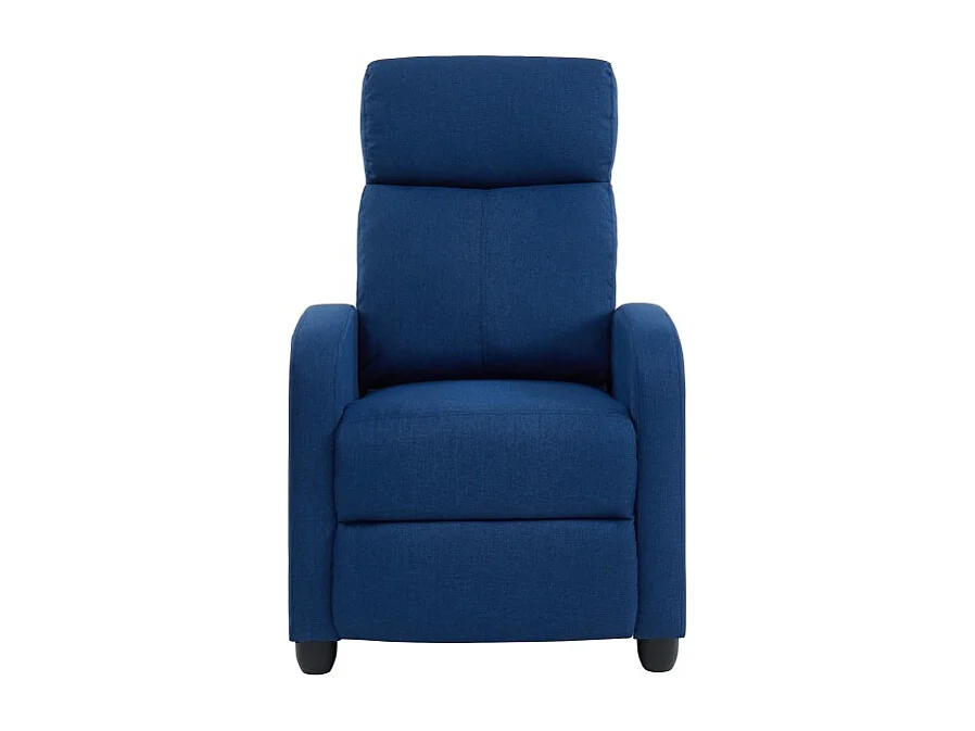 Fauteuil inclinable ALVA en tissu bleu jean fonction push back