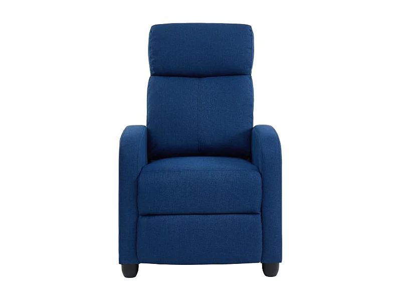 Fauteuil inclinable ALVA en tissu bleu jean fonction push back