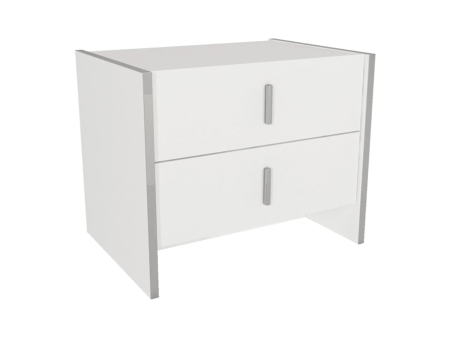 Table de chevet 2 tiroirs - Blanc - CADEBA