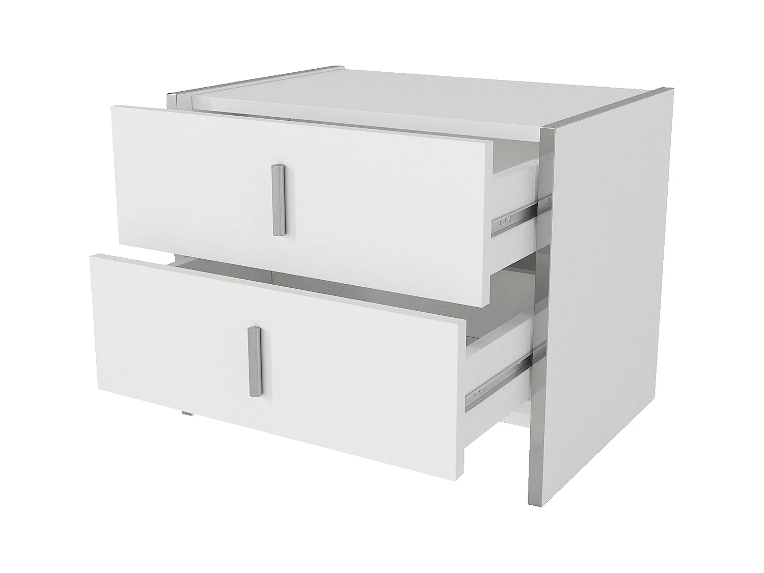 Table de chevet 2 tiroirs - Blanc - CADEBA