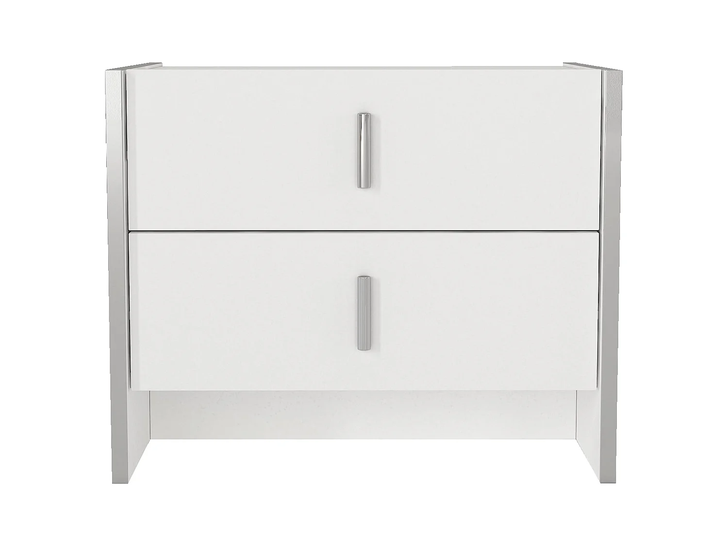 Table de chevet 2 tiroirs - Blanc - CADEBA