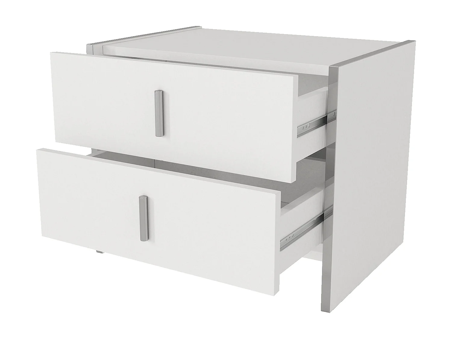 Nachttisch mit 2 Schubladen - Weiß - CADEBA