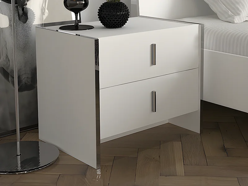 Comodino 2 cassetti Bianco - CADEBA