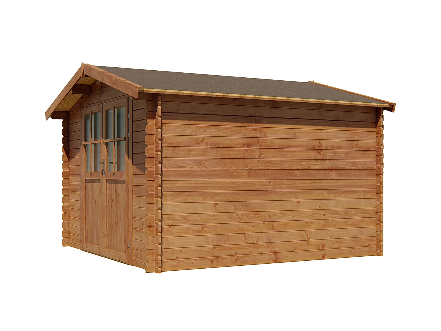Tuinhuisje van autoclaaf behandeld hout van 8,8 m², dikte 28 mm - HORTUSA