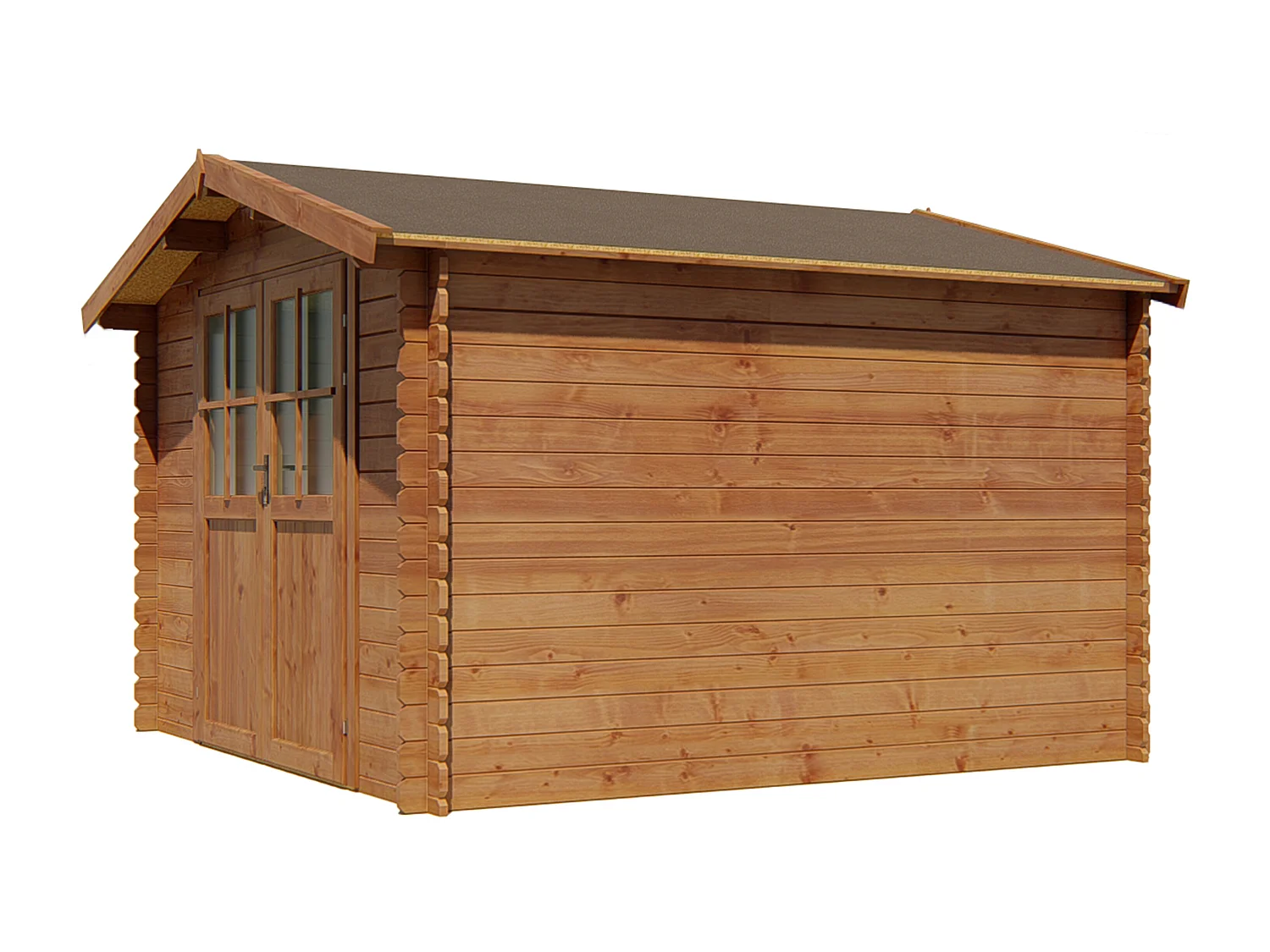 Tuinhuisje van autoclaaf behandeld hout van 8,8 m², dikte 28 mm - HORTUSA
