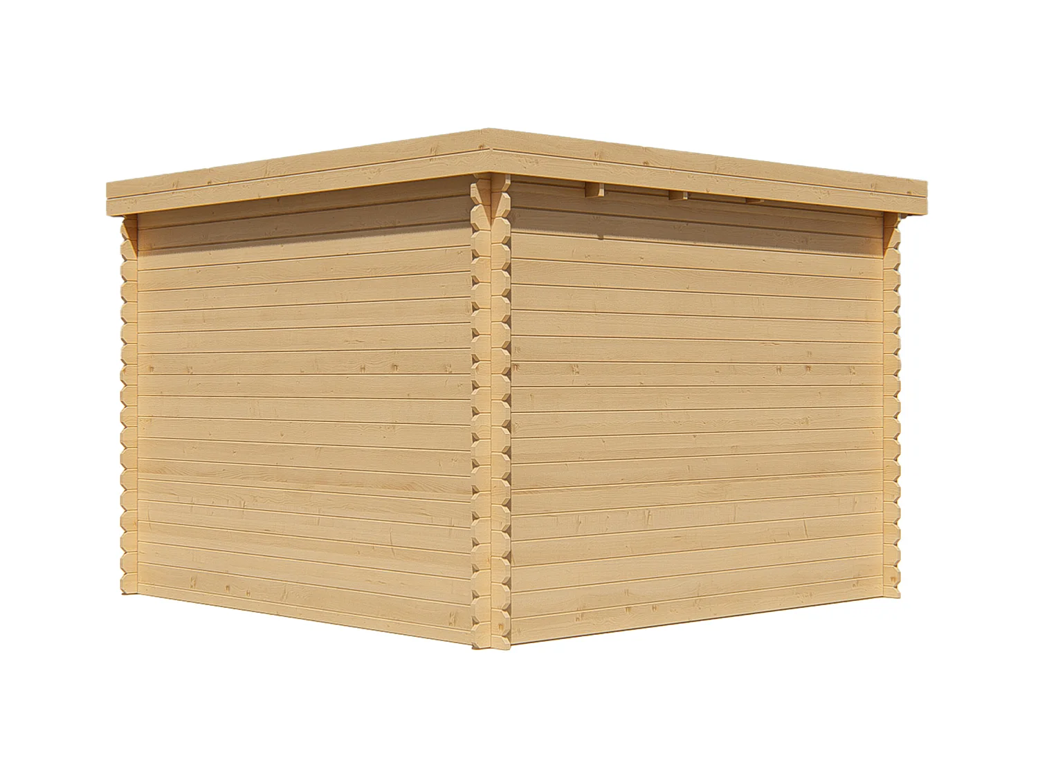 Caseta de jardín de madera con techo plano 9,86 m² de 28 mm de grosor - LOTAVI
