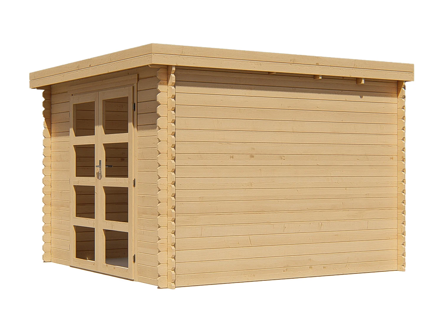 Abri de jardin en bois avec toit plat 9,86 m² épaisseur 28 mm - LOTAVI