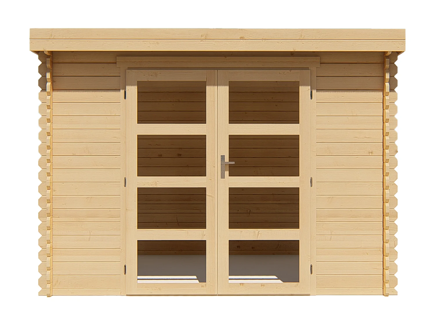 Abri de jardin en bois avec toit plat 9,86 m² épaisseur 28 mm - LOTAVI