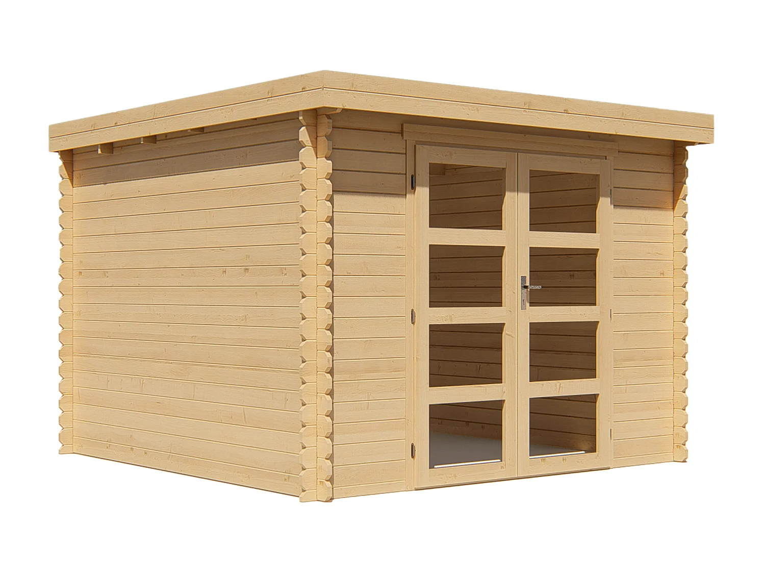 Abri de jardin en bois avec toit plat 9,86 m² épaisseur 28 mm - LOTAVI