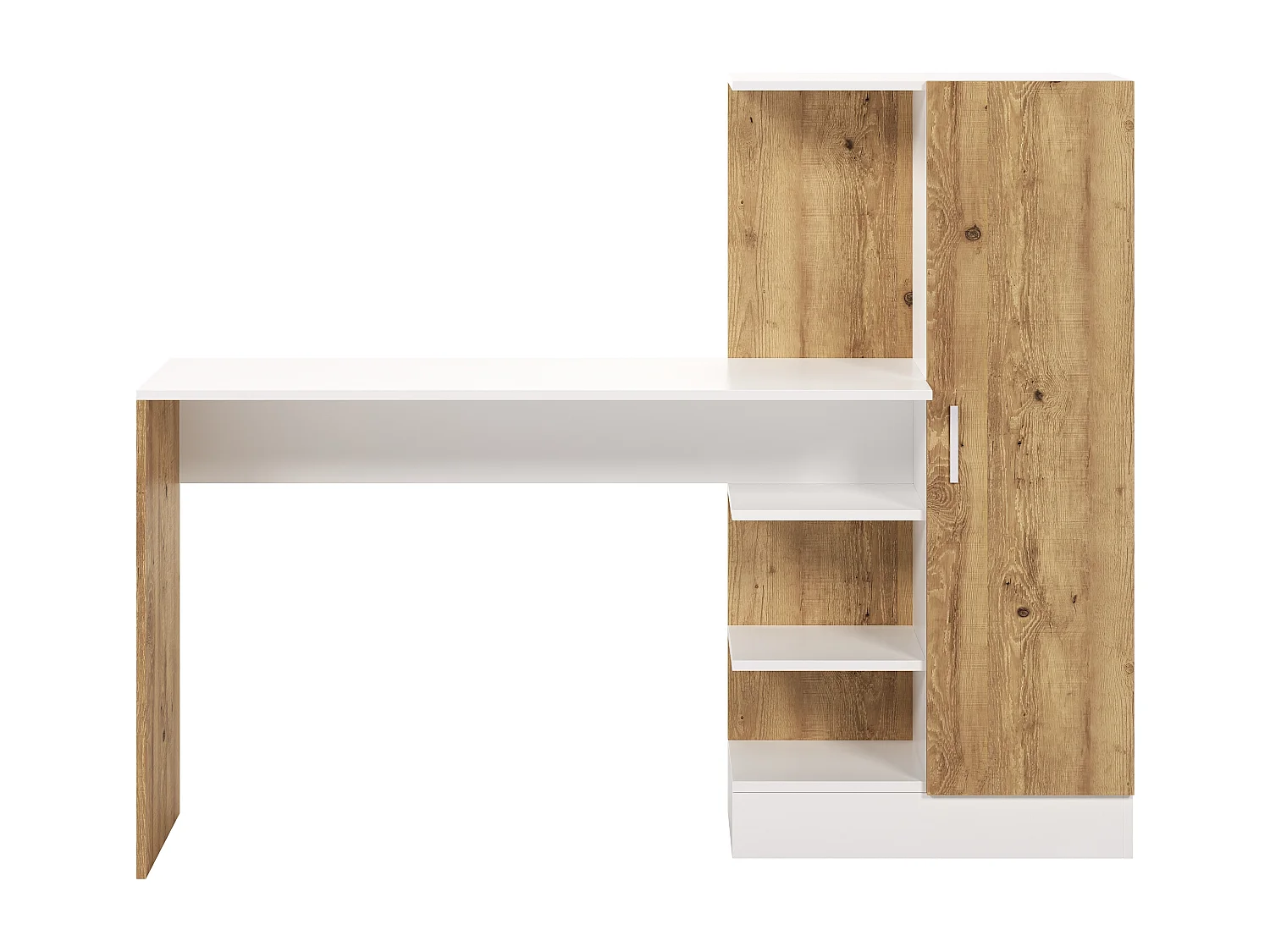 Bureau met opbergruimtes - Naturel en wit - MILARIA