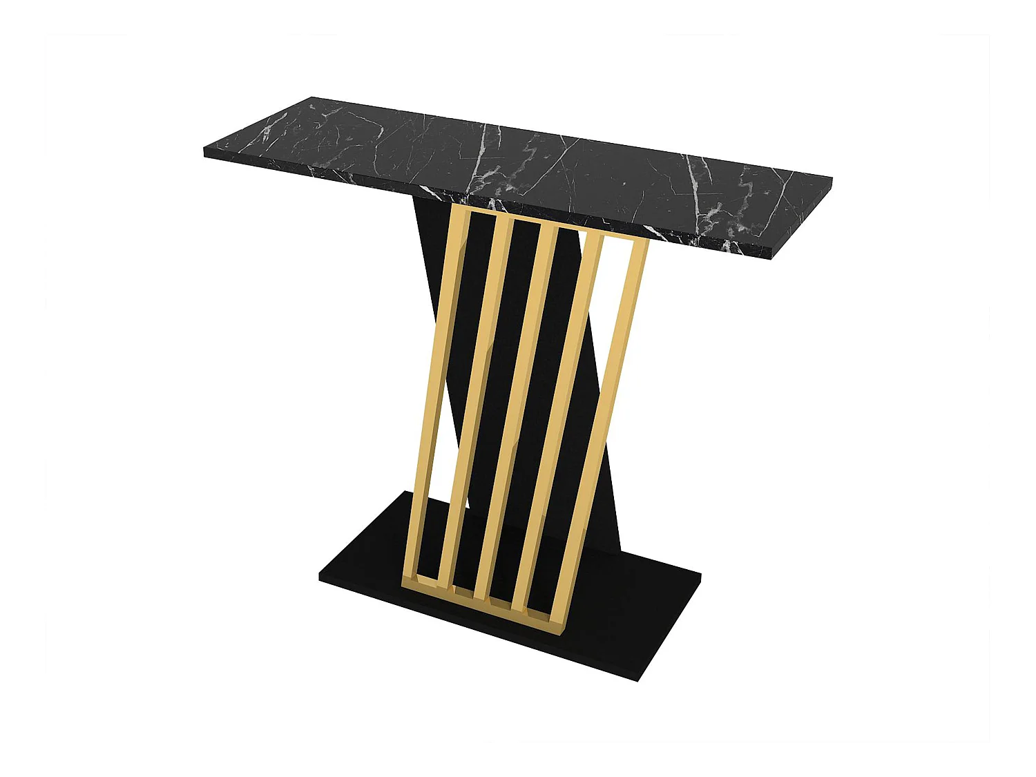 Consolle Effetto marmo Nero e Dorato - ORSONA