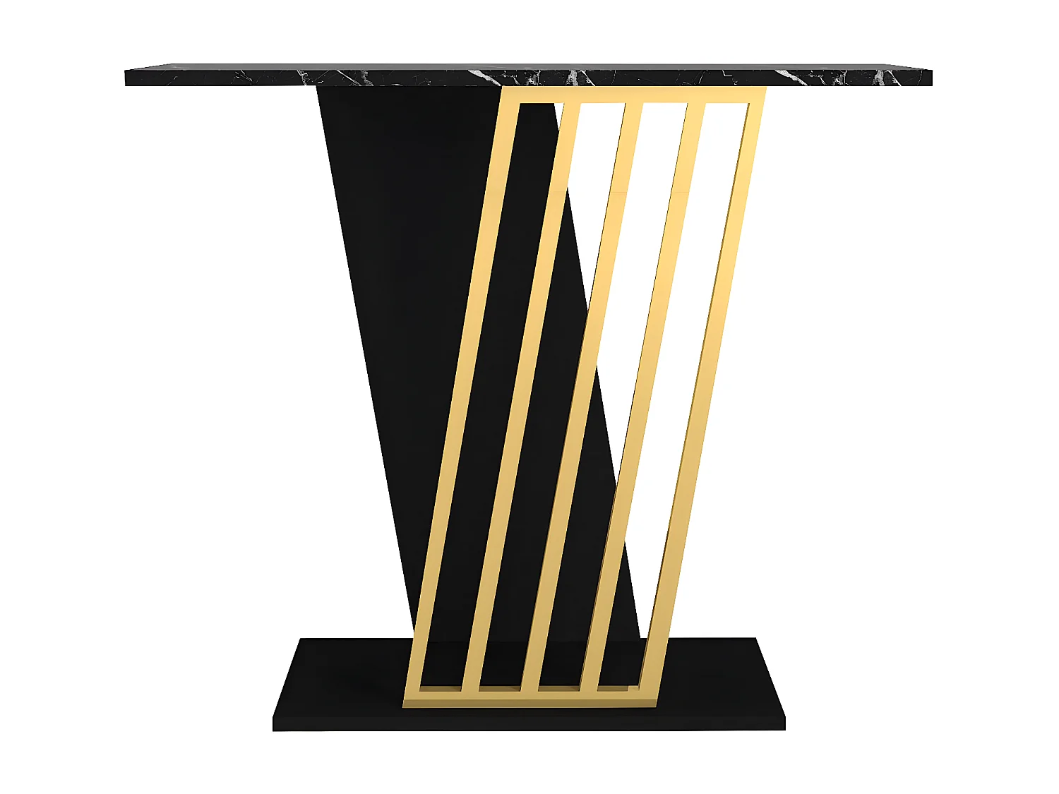 Console - Effet marbre noir et doré - ORSONA