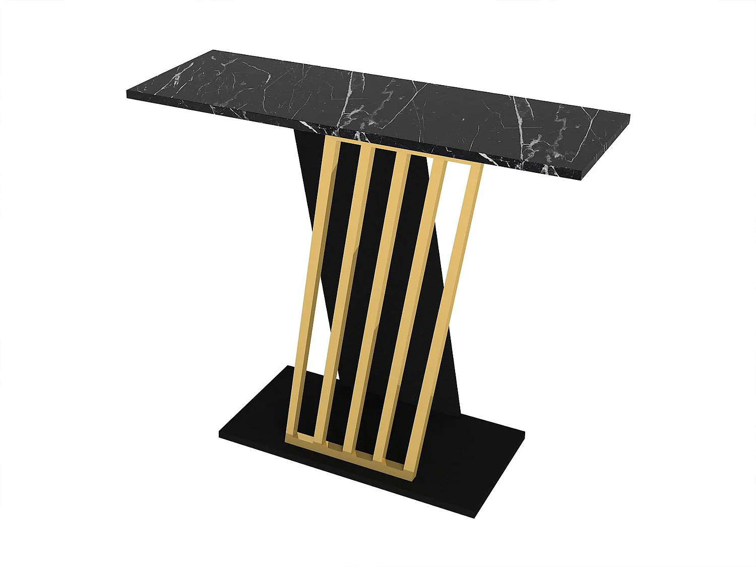 Console - Effet marbre noir et doré - ORSONA