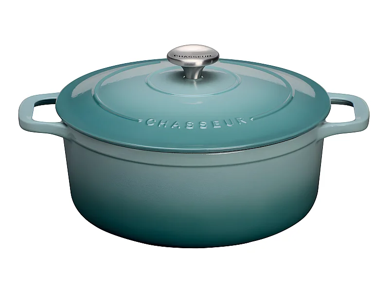 Chasseur Cocotte ronde en fonte émaillée 28cm bleu quartz - puc472825