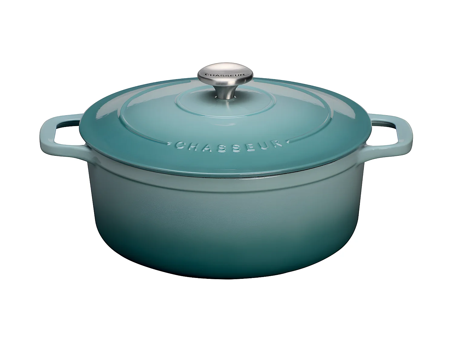 Chasseur Cocotte ronde en fonte émaillée 28cm bleu quartz - puc472825