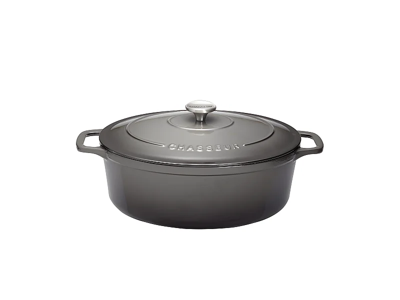 Chasseur Cocotte ovale en fonte émaillée 31 cm caviar sublime - puc473189