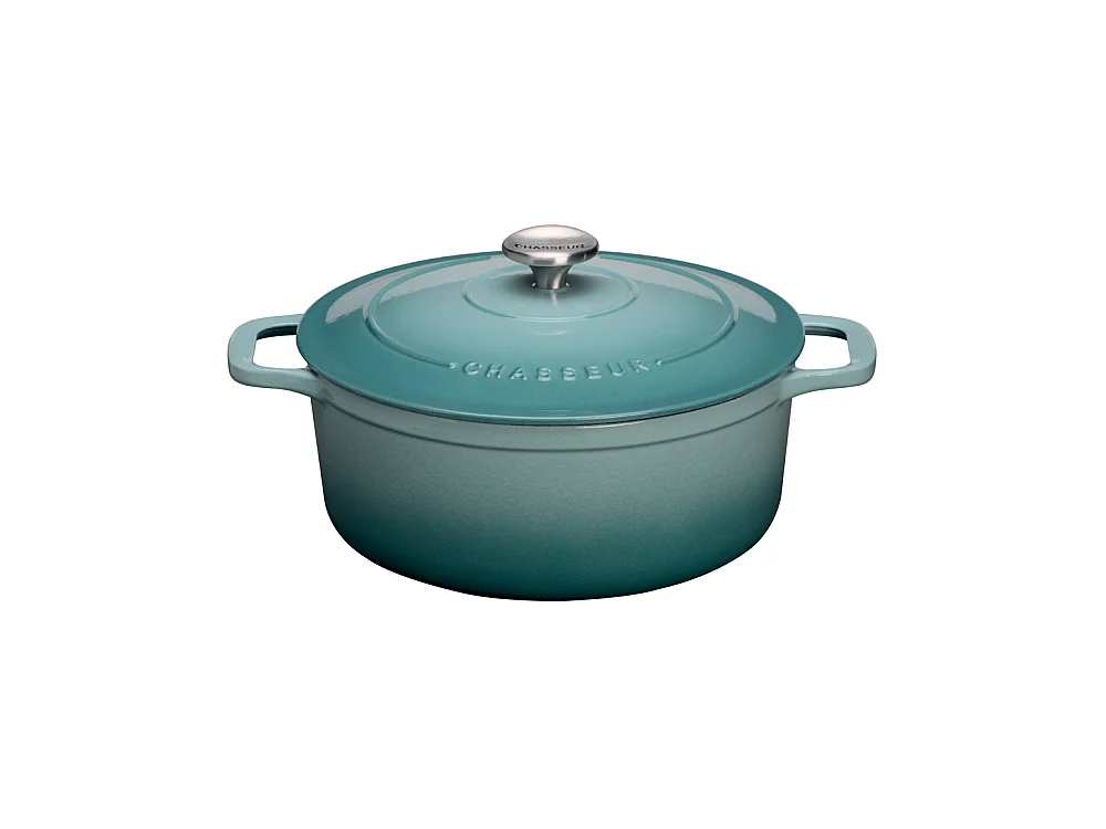 Chasseur Cocotte ronde en fonte émaillée 20cm bleu quartz - puc472025