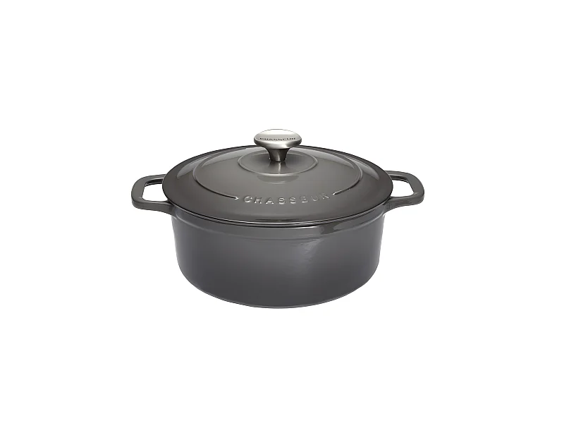 Chasseur Cocotte ronde en fonte émaillée 20cm caviar - puc472089