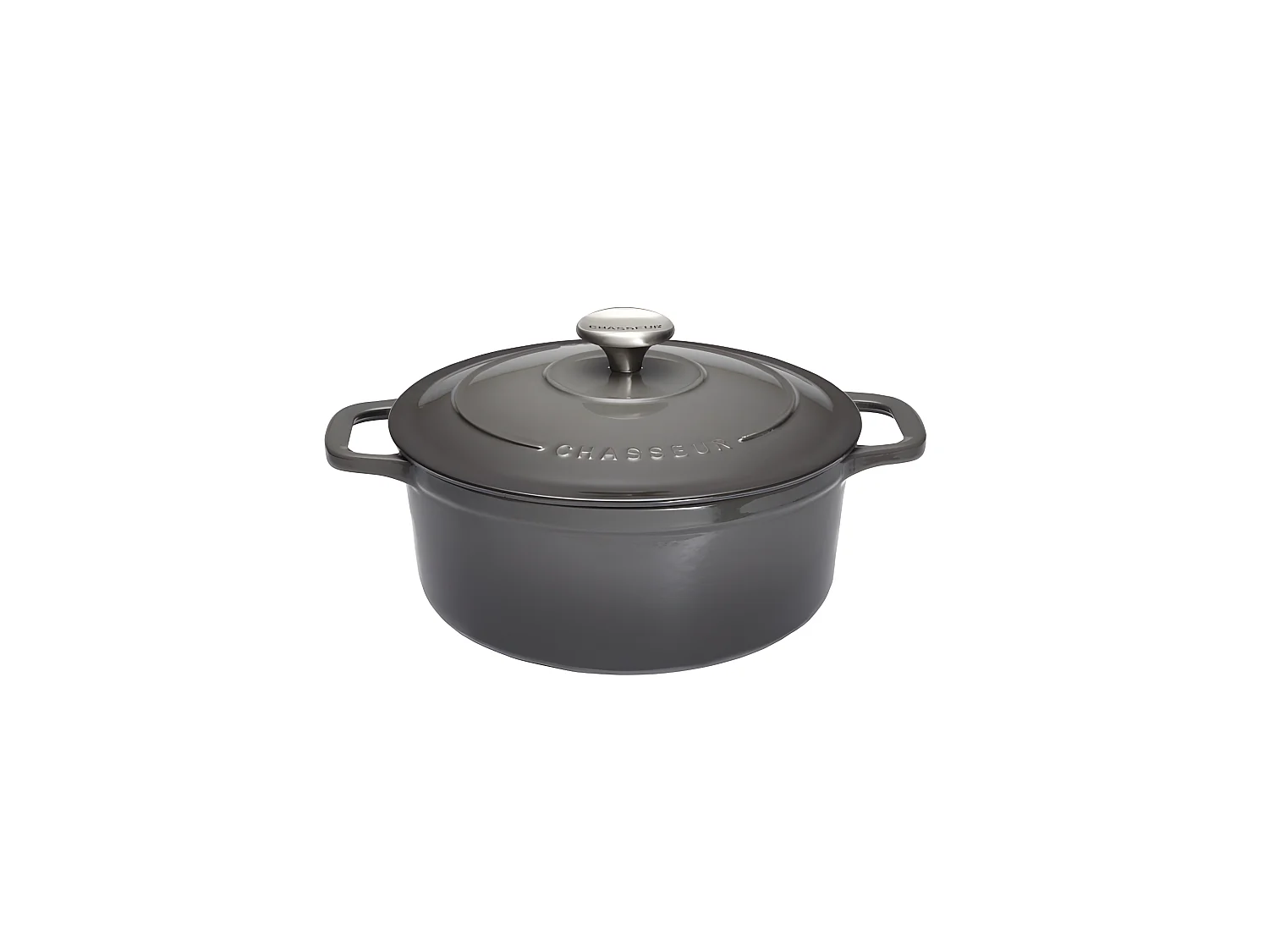 Chasseur Cocotte ronde en fonte émaillée 20cm caviar - puc472089
