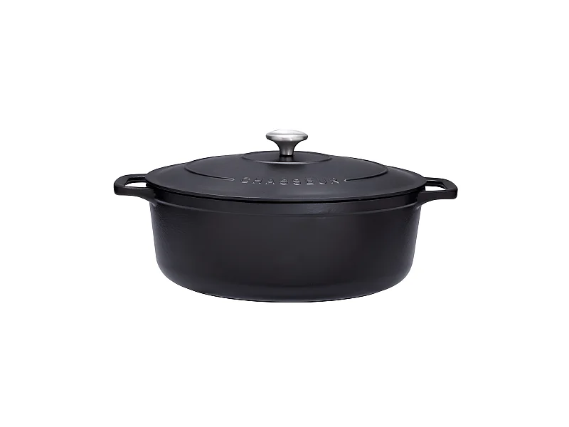Chasseur Cocotte ovale en fonte émaillée 31cm noire sublime - puc473101