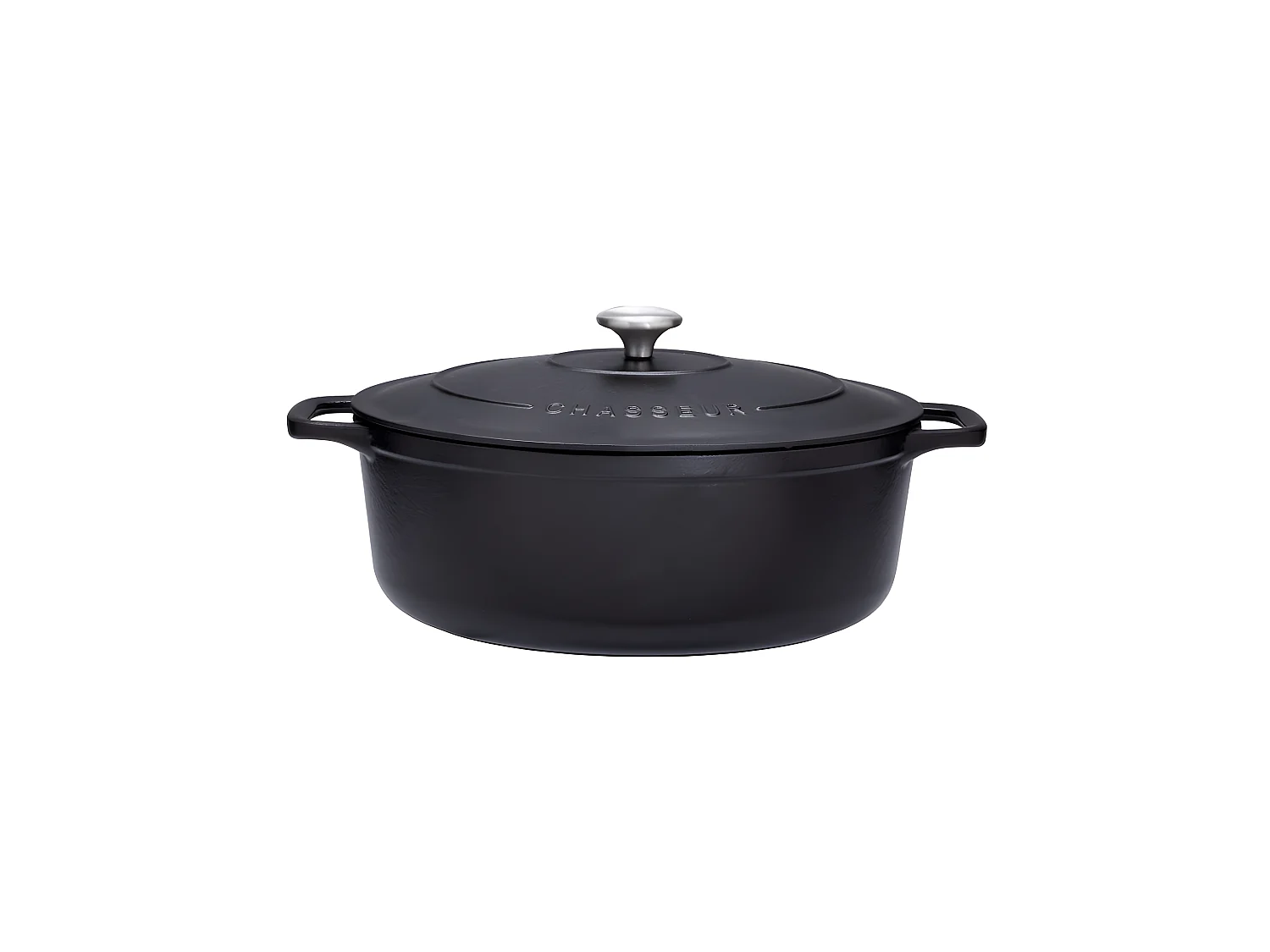 Chasseur Cocotte ovale en fonte émaillée 31cm noire sublime - puc473101