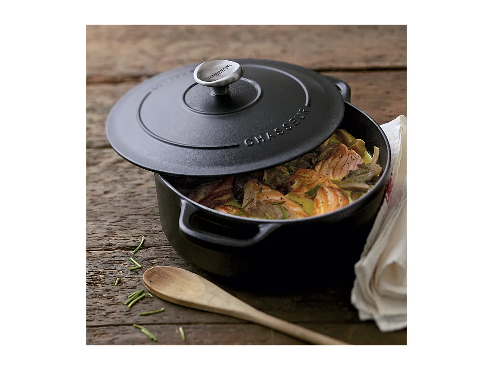 Cocotte ronde 16 cm chasseur noir interieur noir