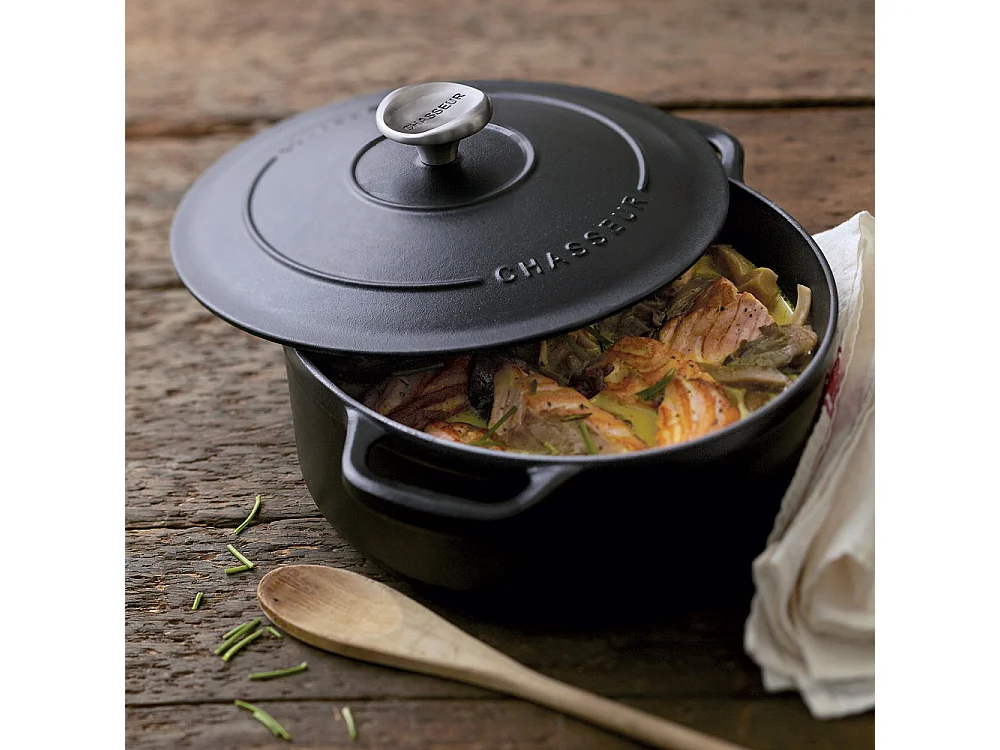 Cocotte ronde 16 cm chasseur noir interieur noir