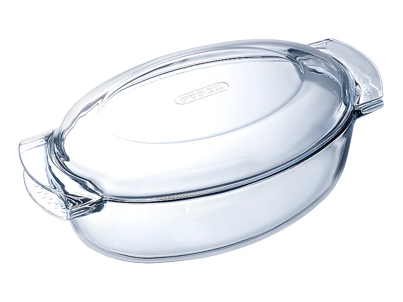 Cazuela ovalada Classic Vidrio Pyrex con tapa 15x39x23 cm