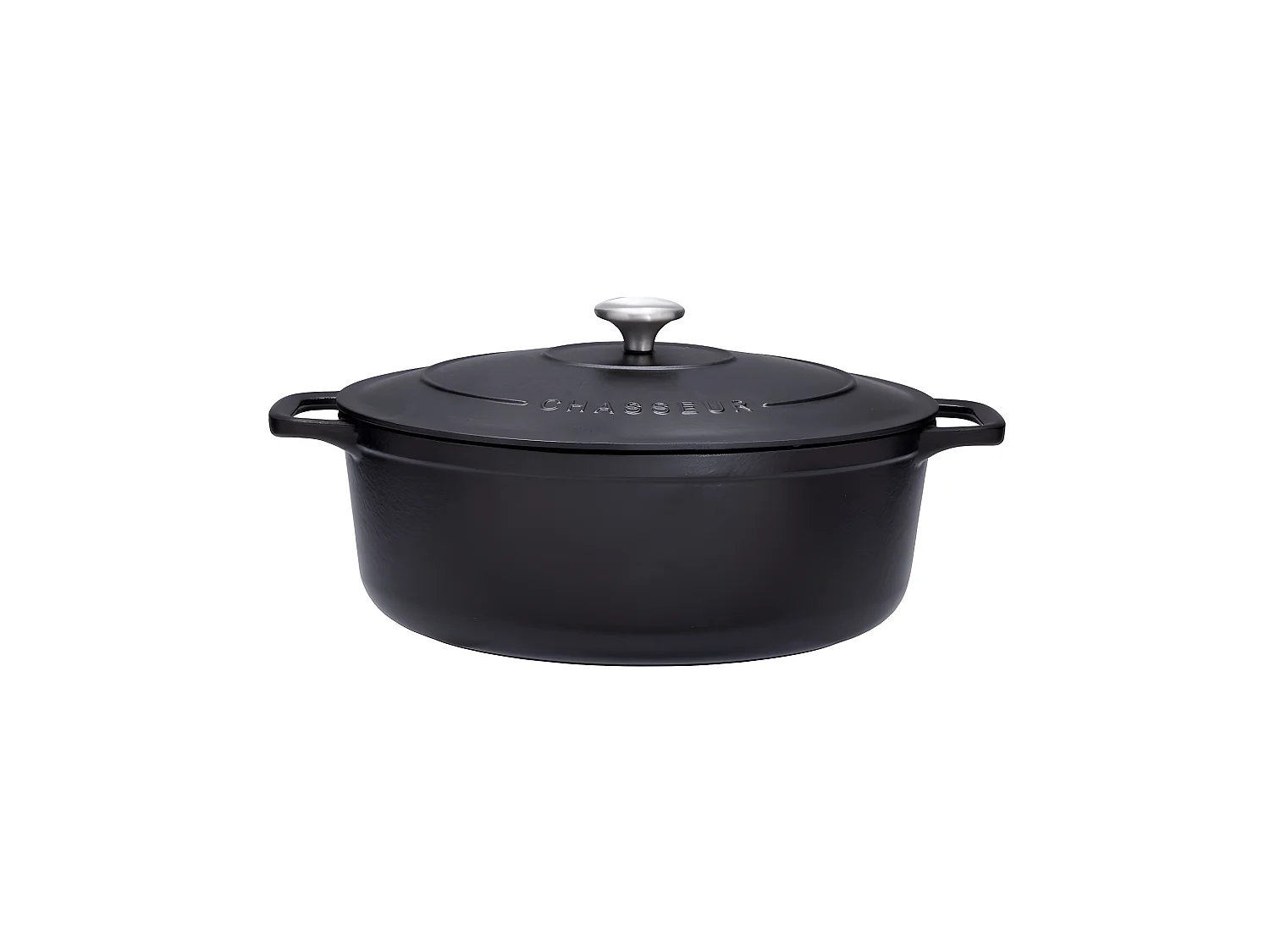 Chasseur Cocotte ovale en fonte émaillée 33cm noire sublime - puc473301
