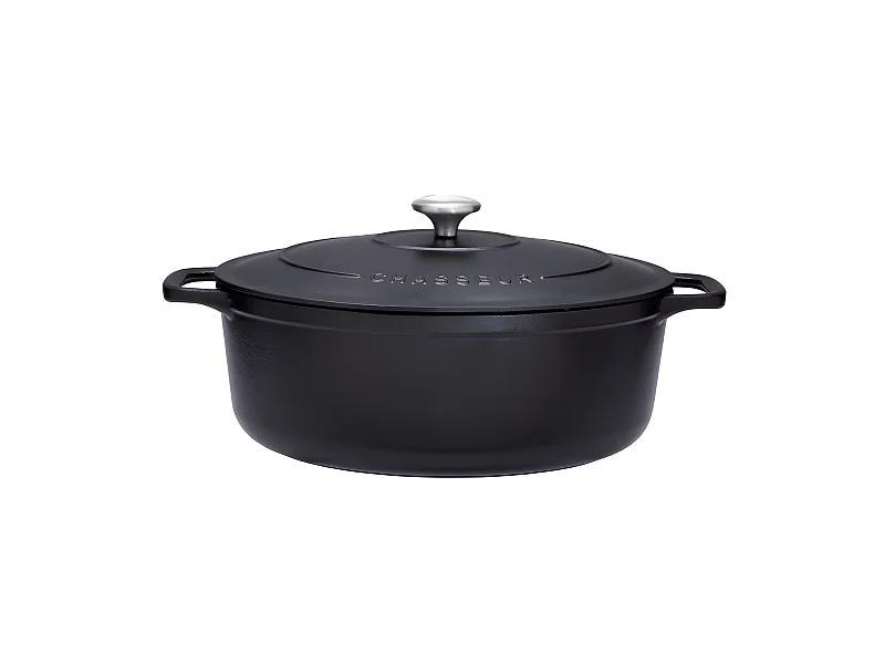 Chasseur Cocotte ovale en fonte émaillée 33cm noire sublime - puc473301