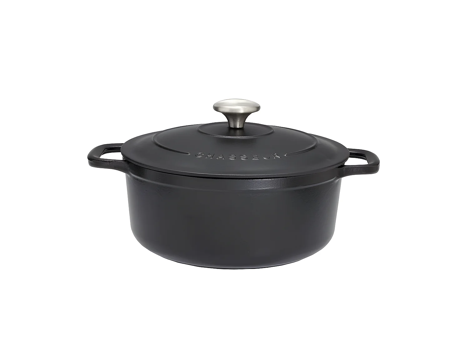 Chasseur Cocotte ronde en fonte émaillée 26cm noir - puc472601