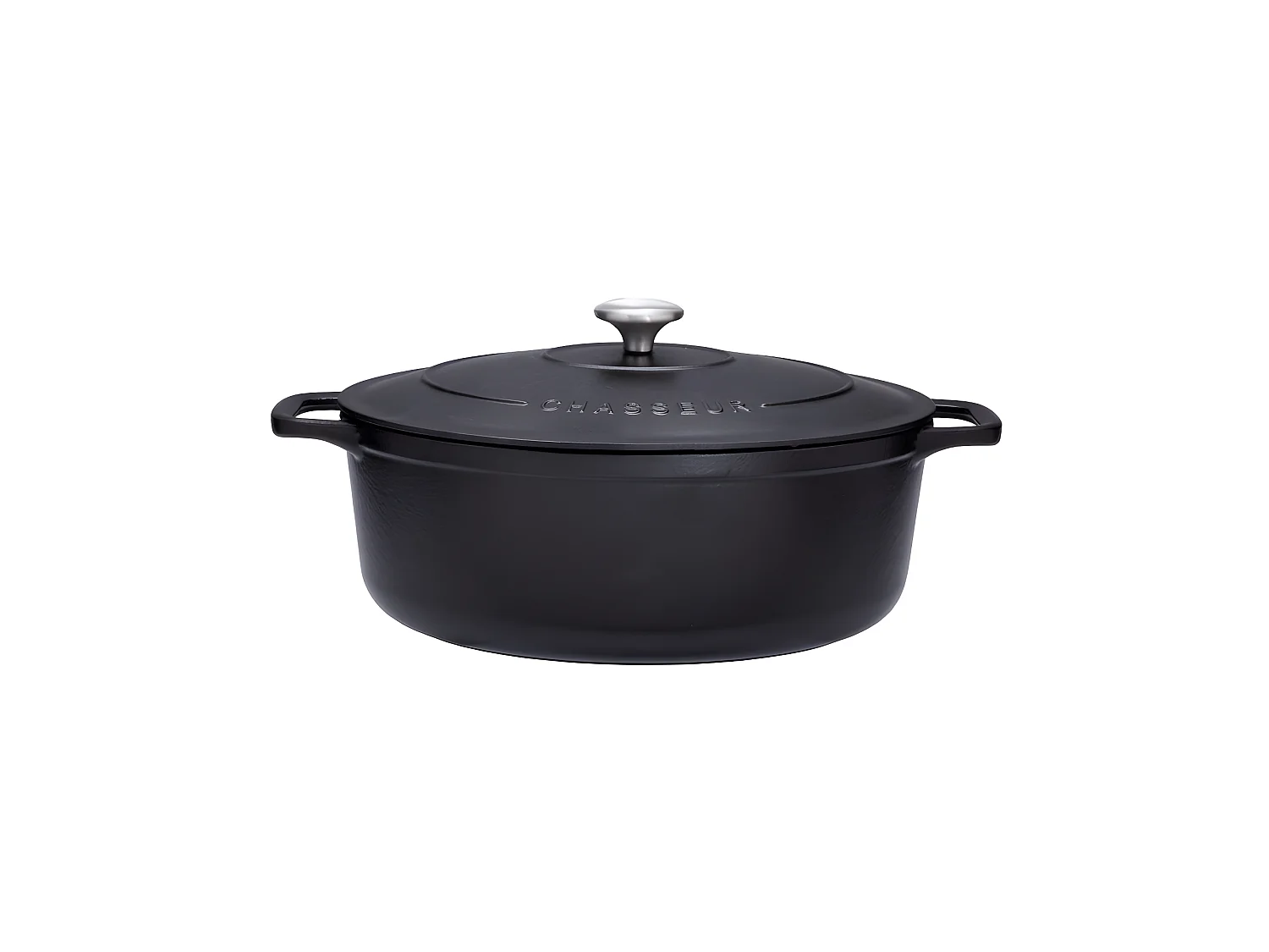 Chasseur Cocotte ovale en fonte émaillée 29cm noir - puc472901