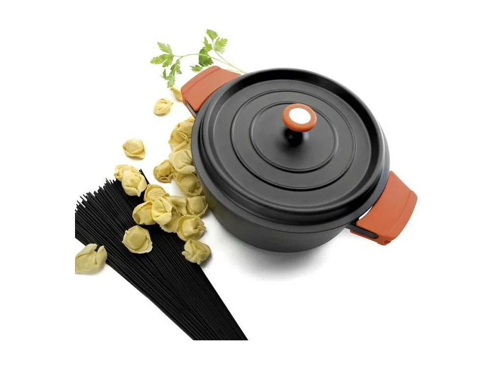 Lacor Cocotte ronde en fonte émaillée 24cm noir - 25925