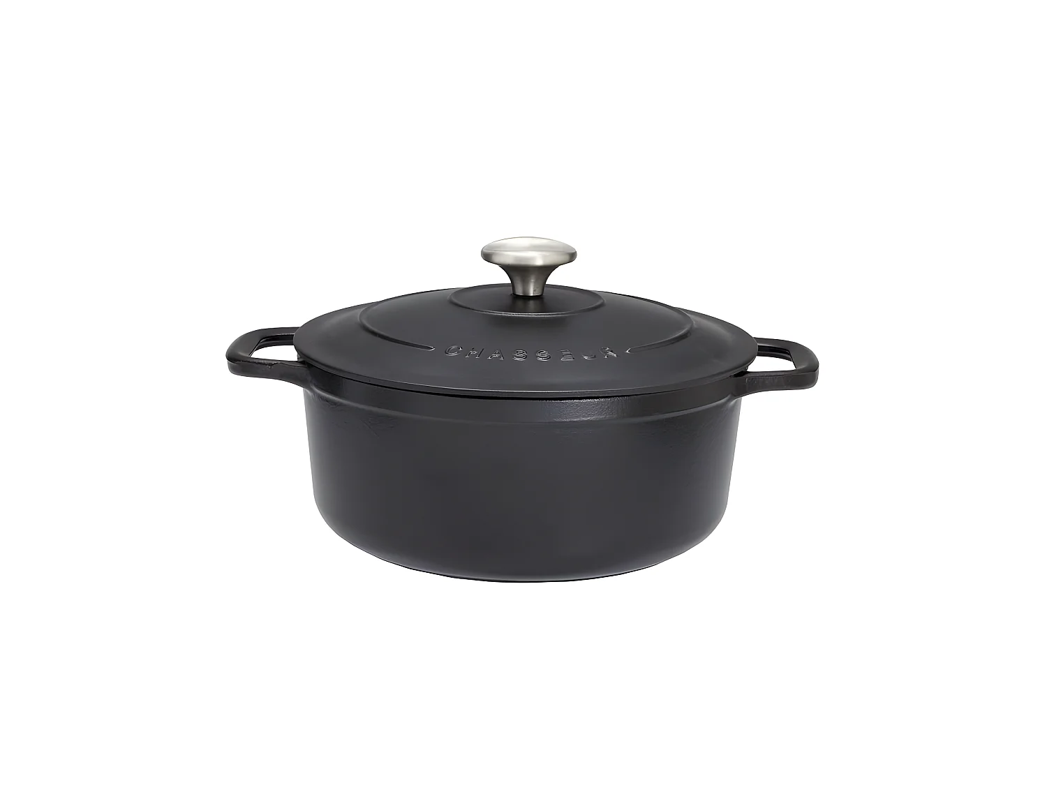 Chasseur Cocotte ronde fonte émaillée 20cm noir - puc472001
