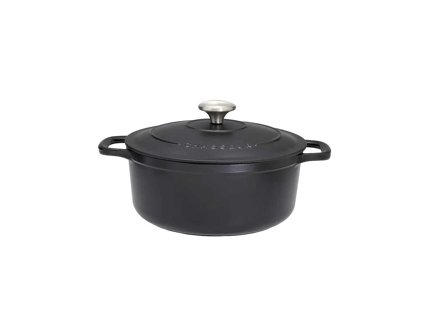 Chasseur Cocotte ronde en fonte émaillée 24cm noire sublime - puc472401