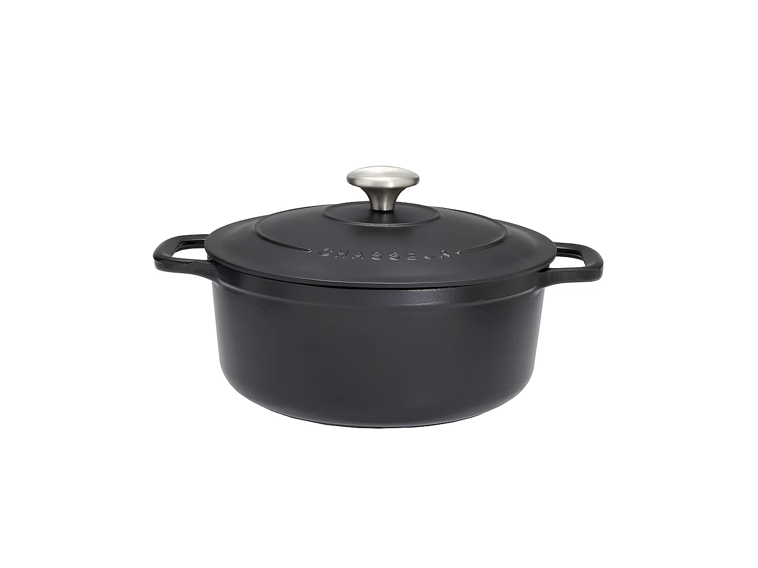 Chasseur Cocotte ronde en fonte émaillée 24cm noire sublime - puc472401