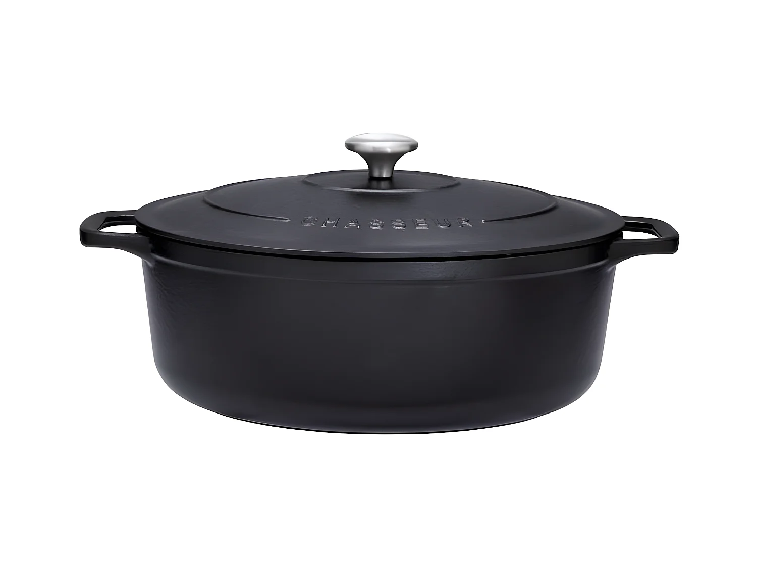 Chasseur Cocotte ovale en fonte émaillée 35cm noir - puc473501