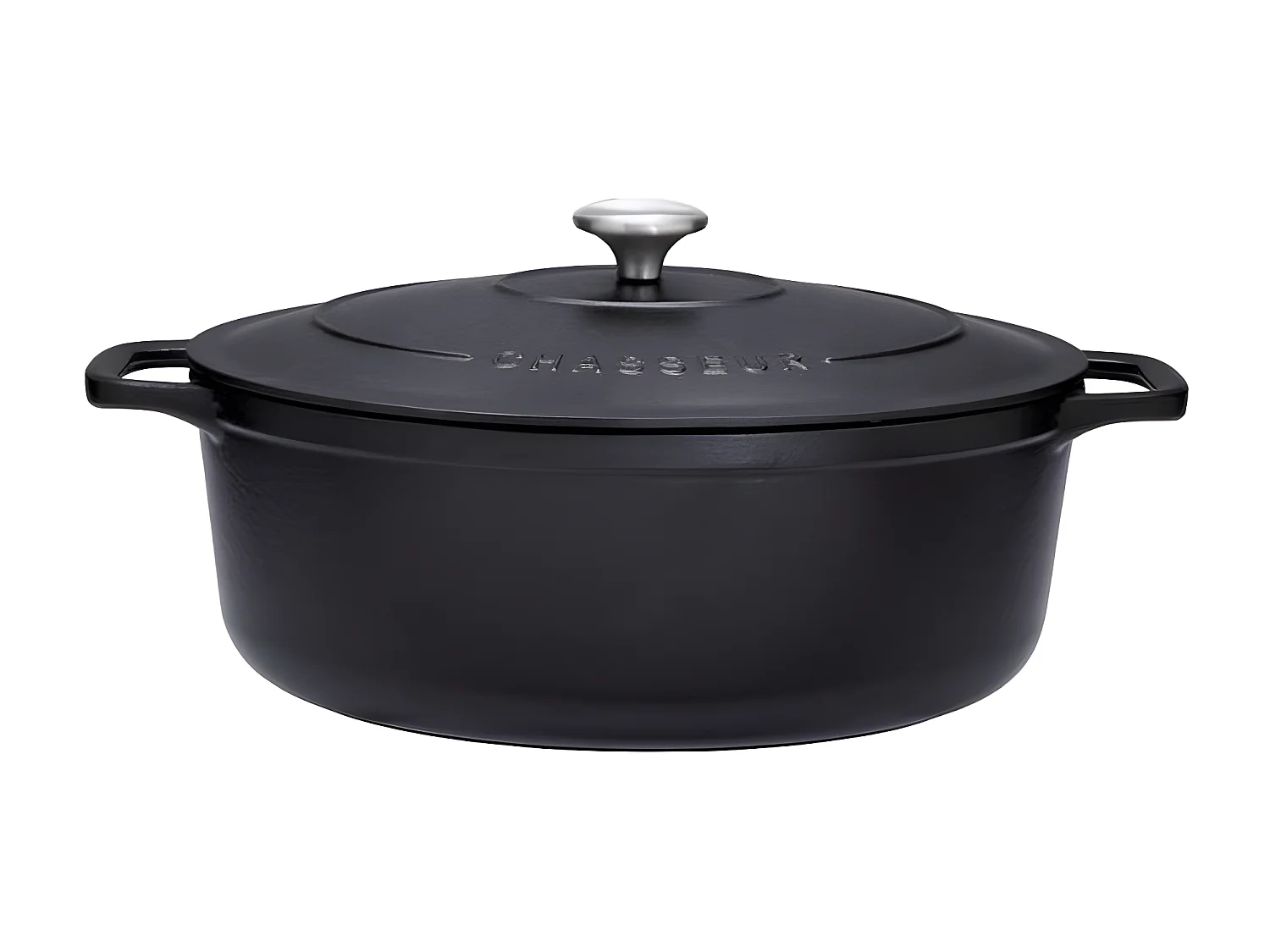 Chasseur Cocotte ovale en fonte émaillée 35cm noir - puc473501