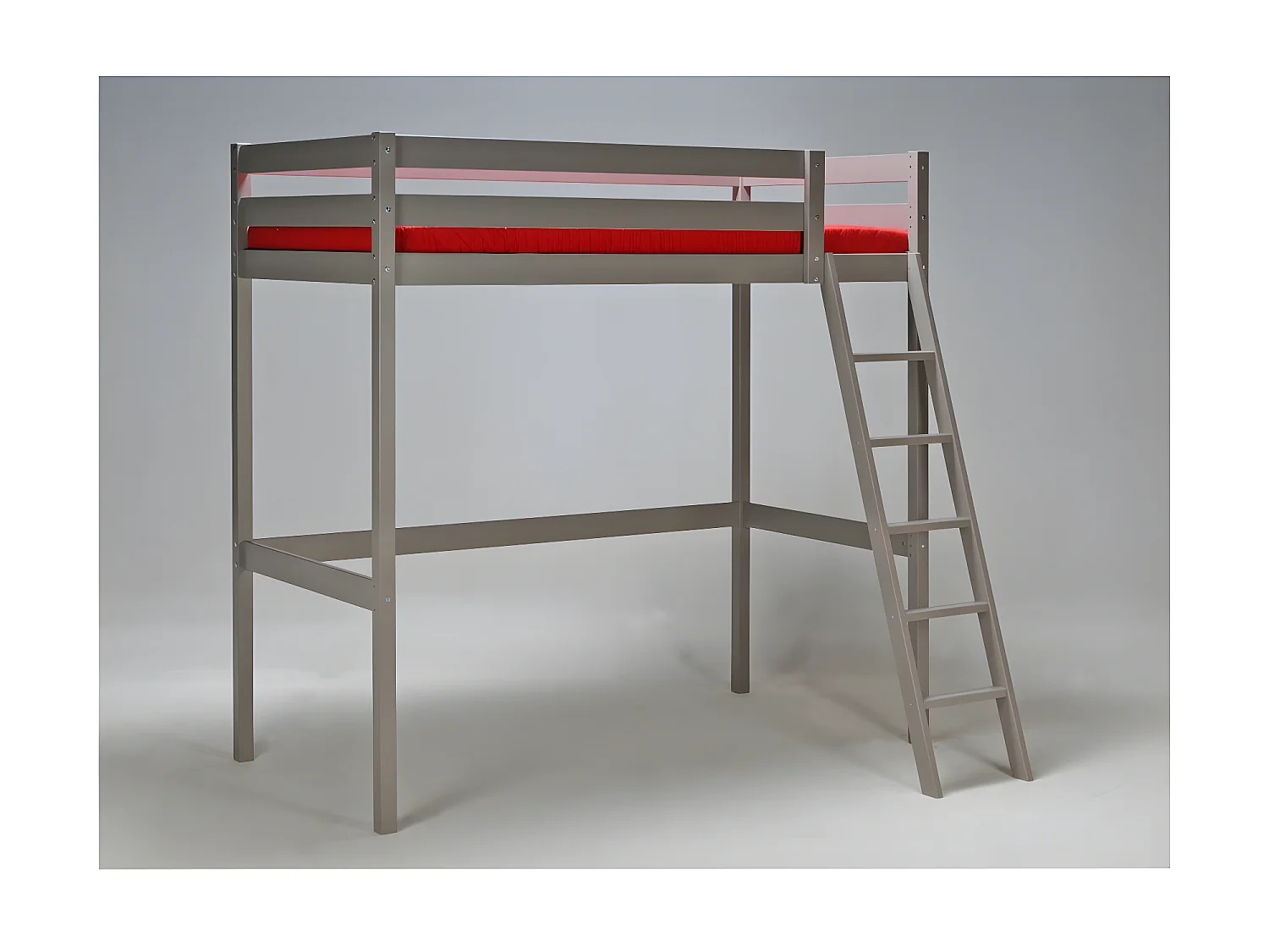 Lit mezzanine STUDIO 90x190 + 1 sommier / Gris Taupe