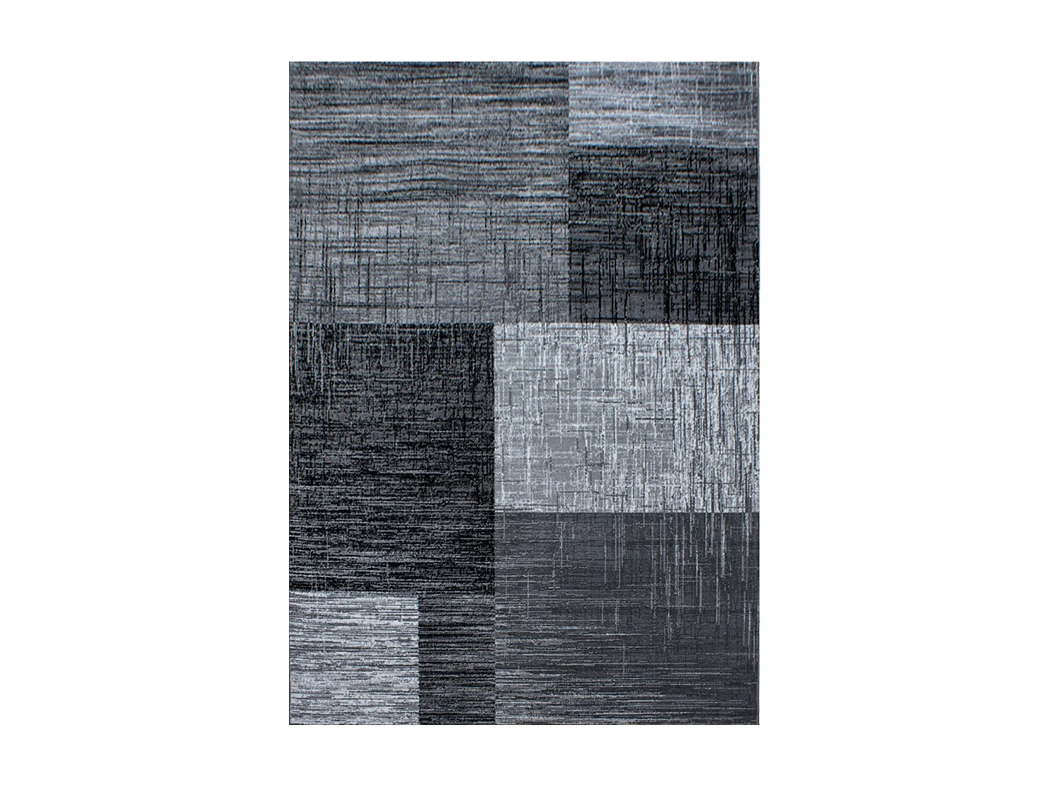 GEO - Tapis Géométrique à carreaux - Anthracite et Gris 200 x 290 cm