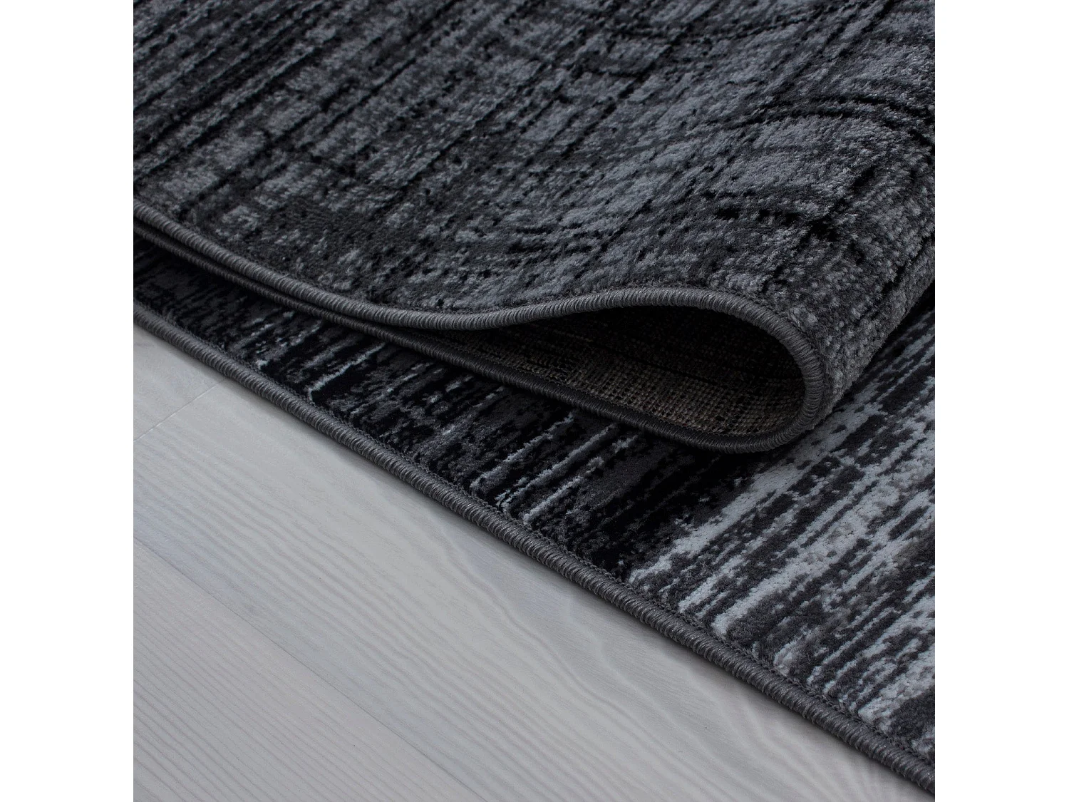 GEO - Tapis Géométrique à carreaux - Anthracite et Gris 200 x 290 cm