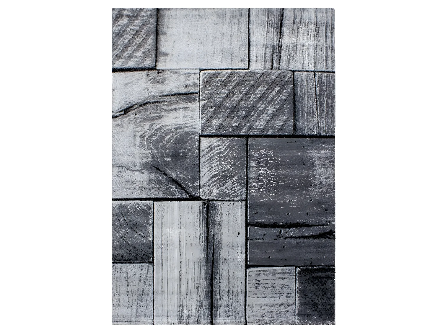 PARQUET - Tapis a effet parquet en bois - Nuance de Gris 200 x 290 cm