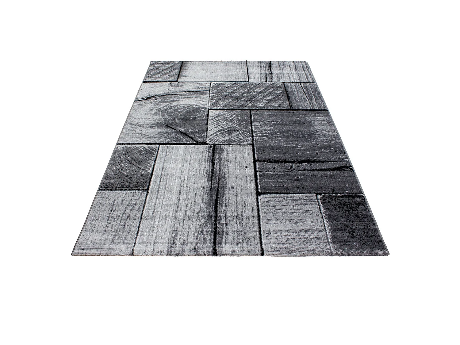 PARQUET - Tapis a effet parquet en bois - Nuance de Gris 200 x 290 cm