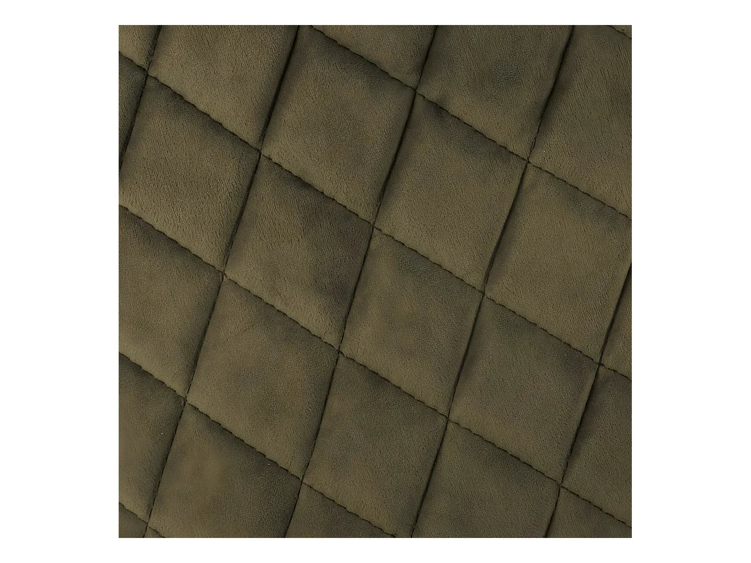 Chaise Fauteuil de table en Velours Vert Kaki et pieds en métal noir