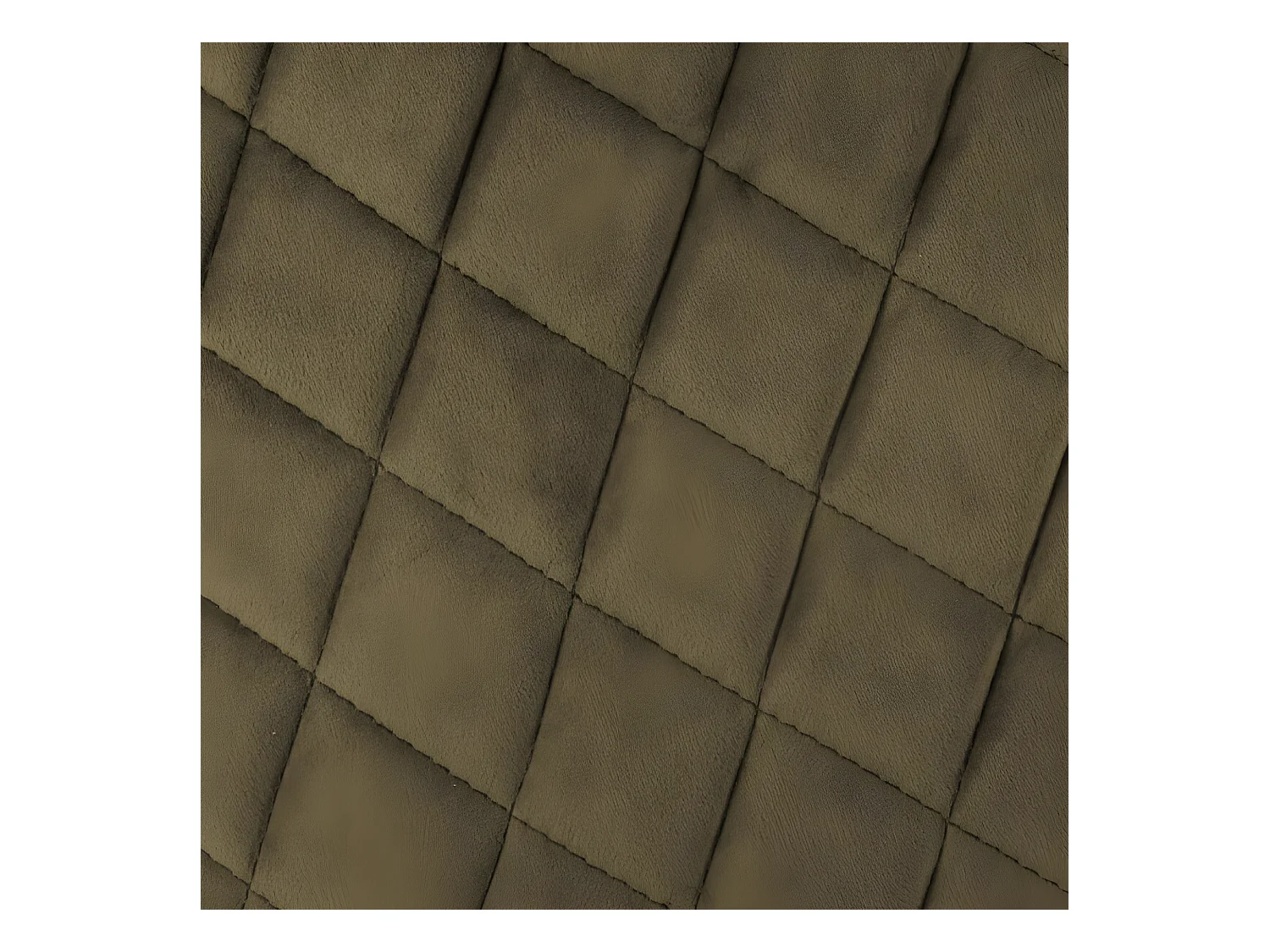 Chaise Fauteuil de table en Velours Vert Kaki et pieds en métal noir