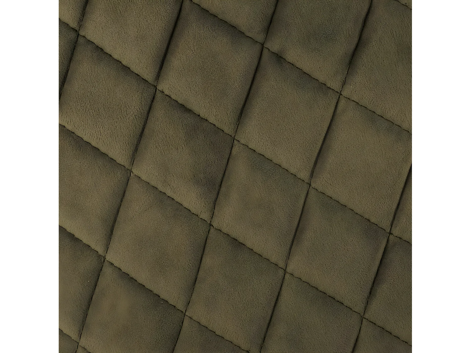 Eetkamerstoel van Khaki Groen Fluweel met Zwarte Metalen Poten