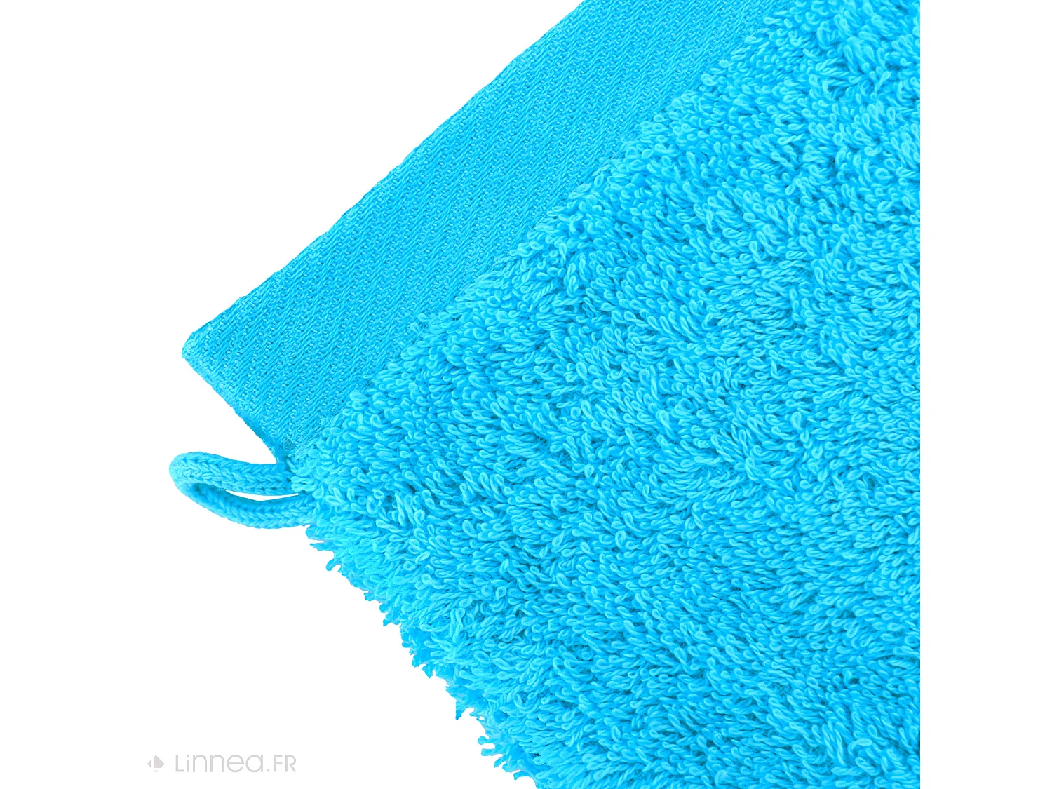 Lot de 2 gants de toilette 16x21 cm coton peigné ALBA bleu océan